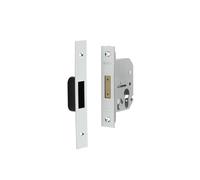 Kooples Hardware Euro Profile Deadlock - Mortice Deadbolt Lockcase for Euro Cylinders - Heavy Duty Security Lock for Internal & External Timber Doors (Polished Chrome, 65mm)