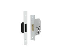 Kooples Hardware Euro Profile Deadlock - Mortice Deadbolt Lockcase for Euro Cylinders - Heavy Duty Security Lock for Internal & External Timber Doors (Satin Chrome, 65mm)