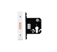 Kooples Hardware Euro Profile Deadlock - Mortice Lock Case for Euro Cylinder - Heavy Duty Security for Timber Doors (Satin Stainless)