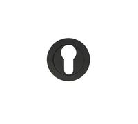 Kooples Hardware Euro Profile Escutcheon - Keyhole Cover for Euro Cylinder Locks - Satin Stainless Steel - 50mm Diameter - Concealed Fixings - Fixings Included (Matt Black)