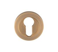 Kooples Hardware Euro Profile Escutcheon Round Keyhole Cover Plate for Euro Cylinder Locks (Antique Brass)