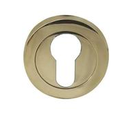 Kooples Hardware Euro Profile Escutcheons 50mm Round Rose Cylinder Lock Cover Plate (Brass Finish)