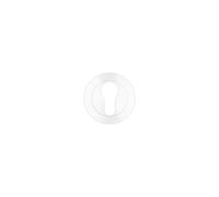 Kooples Hardware Euro Profile Round Escutcheon - Circular Keyhole Cover for Euro Cylinder Locks - Satin Stainless Steel - Concealed Fixings - Fixings Included (Powder Coat White)
