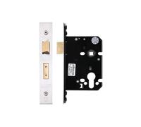 Kooples Hardware Euro Profile Sashlock Mortice Lock Case - Cylinder Operated Latch and Deadbolt for Timber Doors (Satin Stainless)