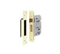 Kooples Hardware Euro Profile Sashlock - Mortice Lockcase with Latch and Deadbolt - 64mm or 76mm Case for Timber & Composite Doors - Euro Cylinder Compatible (Polished Brass, 76mm)
