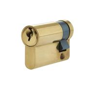 Kooples Hardware Euro Profile Single Cylinder Door Lock Keyed One Side (Euro Profile Single Cylinder, Polished Brass, 45mm)