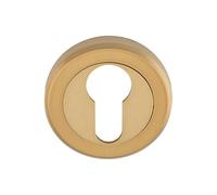 Kooples Hardware Euro/Standard Profile Escutcheon - Keyhole Cover for Cylinder & Mortice Locks (Satin Brass, Euro Profile)