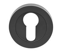 Kooples Hardware Euro/Standard Profile Escutcheons Dual Keyhole Cover Set for Mortice & Euro Cylinder Locks - Satin Stainless Steel Finish (Matt Black, Euro Profile)