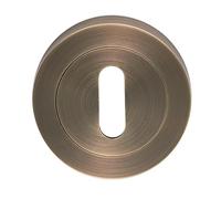 Kooples Hardware Euro/Standard Profile Escutcheons Dual Keyhole Cover Set for Mortice & Euro Cylinder Locks - Satin Stainless Steel Finish (Antique Brass, Standard Profile)