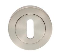 Kooples Hardware Euro/Standard Profile Escutcheons Dual Keyhole Cover Set for Mortice & Euro Cylinder Locks - Satin Stainless Steel Finish (Satin Nickel, Standard Profile)
