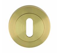 Kooples Hardware Euro/Standard Profile Escutcheons Dual Keyhole Cover Set for Mortice & Euro Cylinder Locks - Satin Stainless Steel Finish (Satin Brass, Standard Profile)