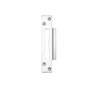Kooples Hardware Extended Tongue Strikes for UK Mortice Locks Spare Strike Plates with Fixing Screws for 5 Lever Deadlock & Sash Lock Repairs (Satin Stainless)