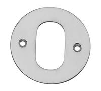 Kooples Hardware Face Fix Round Escutcheon - Oval Profile Keyhole Cover - Surface Mounted Escutcheon for Oval Cylinder Locks (Satin Anodized Aluminum, 50MM)