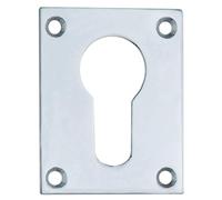 Kooples Hardware Face Fix Square Escutcheon - Euro Profile Keyhole Cover - Surface Mounted Plate for Cylinder Locks (Polished Chrome, 50x50MM)