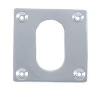 Kooples Hardware Face Fix Square Escutcheon - Oval Keyhole Cover Plate - Surface Mounted Door Hardware for Euro/Oval Cylinders (Satin Chrome, 50x50MM)