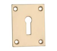 Kooples Hardware Face Fix Square Escutcheon - Standard Keyhole Cover - Surface Mounted Square Plate for Traditional Locks (Polished Brass, 50x50MM)