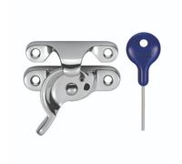 Kooples Hardware Fitch Pattern Sash Fastener - Slimline Locking Catch - Secure Latch for Timber Sliding Sash Windows (Polished Chrome, Locking)