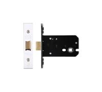 Kooples Hardware Flat Mortice Latch with PVD Forend & Strike Plate Internal Door Latch Traditional Flat Forend - Polished Brass Finish - Timber Door Compatible (Satin Stainless)