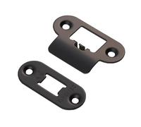 Kooples Hardware Forend Strike & Fixing Pack | Compatible with Heavy Duty Tubular Latches | Strike Plate and Fixings for Timber Doors | Durable Latch Hardware (Radius, Matt Black)
