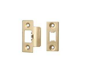 Kooples Hardware Forend Strike & Fixing Pack | Compatible with Heavy Duty Tubular Latches | Strike Plate and Fixings for Timber Doors | Durable Latch Hardware (Square, PVD)