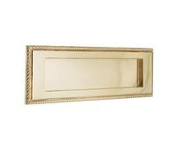 Kooples Hardware Georgian Letterplate - Traditional Solid Brass Mail Slot with Rope Edge Detailing - Period Front Door Letter Box in Aged Finish