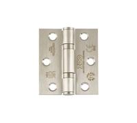 Kooples Hardware Grade 11 Door Hinge - Fire Rated Steel Ball Bearing Hinges Pair with Screws, CE/UKCA Certified (Satin Stainless)