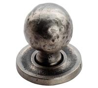 KOOPLES HARDWARE Hammered Pattern Ball Knob Solid Pewter Cabinet Knob - Rustic Textured Drawer Pull