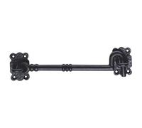 Kooples Hardware Heavy Duty Antique Black Cabin Door Hook and Eye Lock Cabinet Latch Catch Including Fixing Screw for Door Gate Window Closet Shed Latch (152mm)