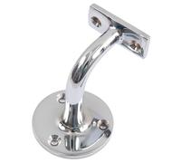 KOOPLES HARDWARE Heavy Duty Handrail Bracket - Solid Metal Wall Mount Support for Stair Rails - Strong Fixing for Indoor & Outdoor Use (Polished Chrome, 75mm)