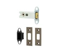 Kooples Hardware Heavy Duty Tubular Deadbolt - Key-Operated Door Bolt for Internal & External Use - Mortice Lock Bolt with Strike Plate & Fixings (Antique Brass, 76mm)