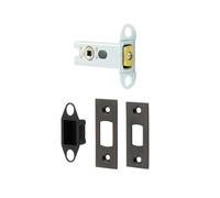 Kooples Hardware Heavy Duty Tubular Deadbolt - Key-Operated Door Bolt for Internal & External Use - Mortice Lock Bolt with Strike Plate & Fixings (Dark Bronze, 64mm)