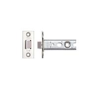 Kooples Hardware Heavy Duty Tubular Latch 76mm for Mortice Knobs - 45° Turn Architectural Latch with Satin Stainless Steel Forend - 57mm Backset - Fixings Included
