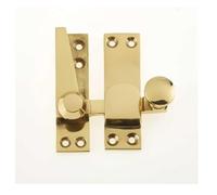 Kooples Hardware Heavy Quadrant Sash Fasteners Solid Brass Window Lock Traditional Heavy-Duty Catch for Timber Sash Windows with Screws (Polished Brass)