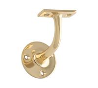 Kooples Hardware Heavyweight Handrail Bracket Solid Metal Wall Mounted Stair Rail Support Satin Finish (Polished Brass, Boxed)
