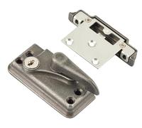 Kooples Hardware High Security Heritage Cam Lock and Keep Set Period Style Premium Window and Door Security Fitting Durable Precision Design (Hardex Pewter, Large High Security Keep)