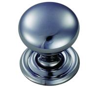 KOOPLES HARDWARE Hollow Victorian Knob Traditional Cabinet Knob - Classic Round Drawer Pull in Vintage Style (Polished Chrome, 32mm)