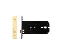 Kooples Hardware Horizontal Mortice Latch 152mm Case Traditional Internal Door Latch with Strike Plate for Timber Doors (Brass Finish/Anti Tarnish)