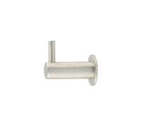 KOOPLES HARDWARE Hoxton Cupboard Hooks - Solid Brass Single Hook for Cabinet, Cupboard & Wardrobe Doors - Vintage Style Hook in Antique & Polished Finishes (Satin Nickel)