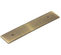 KOOPLES HARDWARE Hoxton Fanshaw Backplates for Cabinet Handles - Traditional Brass Backing Plate for Cupboard Knobs & Pulls - Classic Furniture Accessory (Antique Brass, 140x30mm)