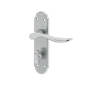 Kooples Hardware Jedo Henley Suite Lever on Plate (Bathroom, Satin Chrome)