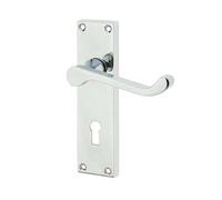 Kooples Hardware Jedo Victorian Scroll Lever on Plate (Lock, Polished Chrome)