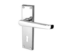 Kooples Hardware Jedo Victorian Straight Lever on Plate (Lock, Polished Chrome)