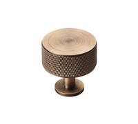 KOOPLES HARDWARE Knurled Radio Knob Cabinet Knob in Matt Black or Brushed Brass for Drawer, Cupboard, or Wardrobe (Antique Brass)