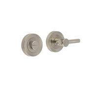 KOOPLES HARDWARE Knurled Turn & Release Privacy Lock with Tactile Grip Brass, Chrome, or Black Finish - Bathroom Toilet Door Fitting (Satin Nickel)