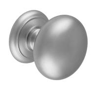 KOOPLES HARDWARE Large Centre Door Knob Solid Brass Decorative Pull Fixed Non-Turning Front Feature - Oversized Round Design (Satin Chrome)