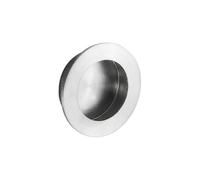 KOOPLES HARDWARE Large Circular Flush Pull Steel Recessed Handle for Sliding, Pocket, and Cabinet Doors (Satin Stainless Steel)