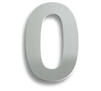 Kooples Hardware Large Numerals and Letters Stainless Steel House Sign Metal Door Characters for Wall Gate Fence Entrance (Bright Stainless Steel, Number 0)