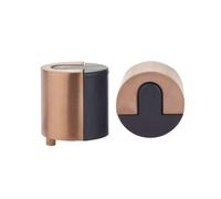 Kooples Hardware Large Round Floor Mounted Door Stop - 40mm Diameter, Brushed Stainless Steel with Rubber Buffer, Fixings Included (Tuscan Rose Gold)
