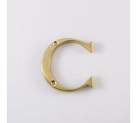 Kooples Hardware Letters Plate A to D Front Door Identifier Signage Brass Alphabet Plaque for Gates and Entrances (Polished Brass, Letter C)