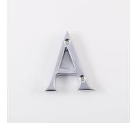 Kooples Hardware Letters Plate A to D Front Door Identifier Signage Brass Alphabet Plaque for Gates and Entrances (Polished Chrome, Letter A)